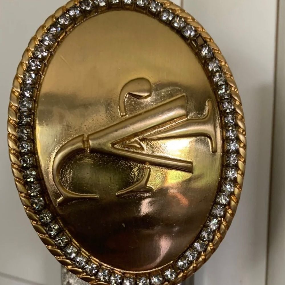 VERSACE JEANS COUTURE logo-plaque belt GOLD AND BLACK Belt .
